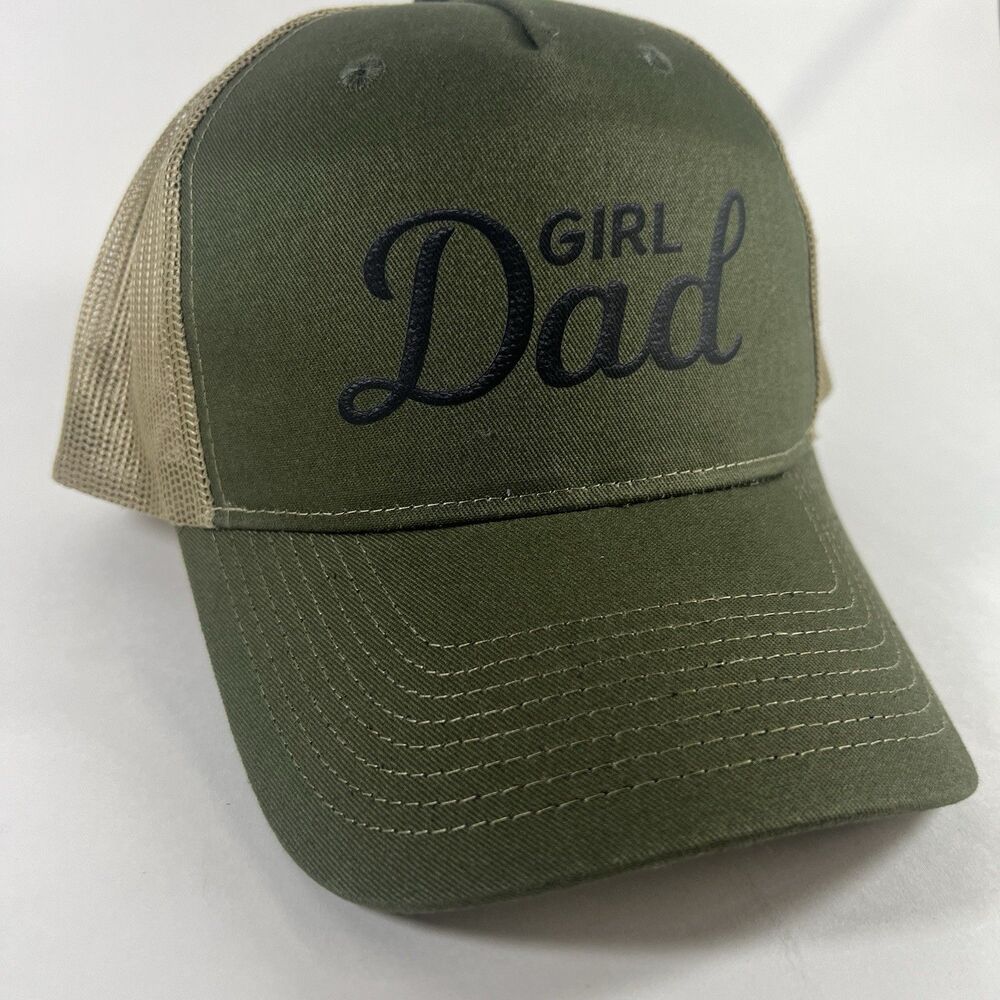 GIRL DAD Printed Five Panel Trucker Hat Port Authority Brand Trucker Cap
